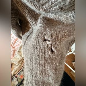 Ladies Medium Hand-knit vintage cowl neck sweater